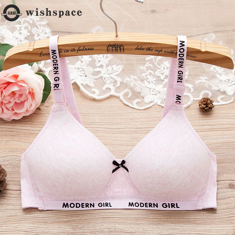

Thin with Pure Cotton Underwear, Female College Students High School Girl Bra Style Cup Shape Support Type Mold Cup Thickness