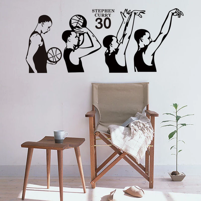 Виниловые наклейки на стену с изображением баскетбольного суперзвезды стрельбы