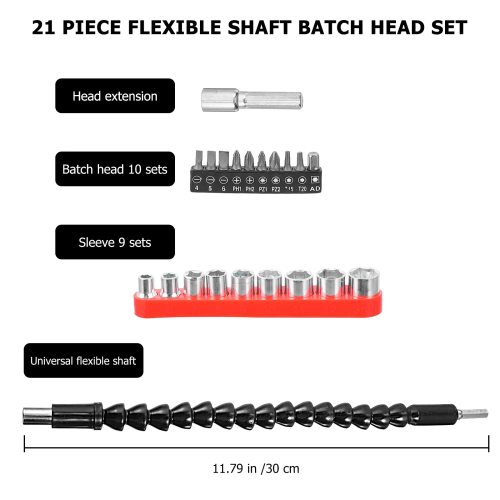 

1 Set Electric Hand Drill Extension Shaft Kit with Bit Extension Rod and Sleeves