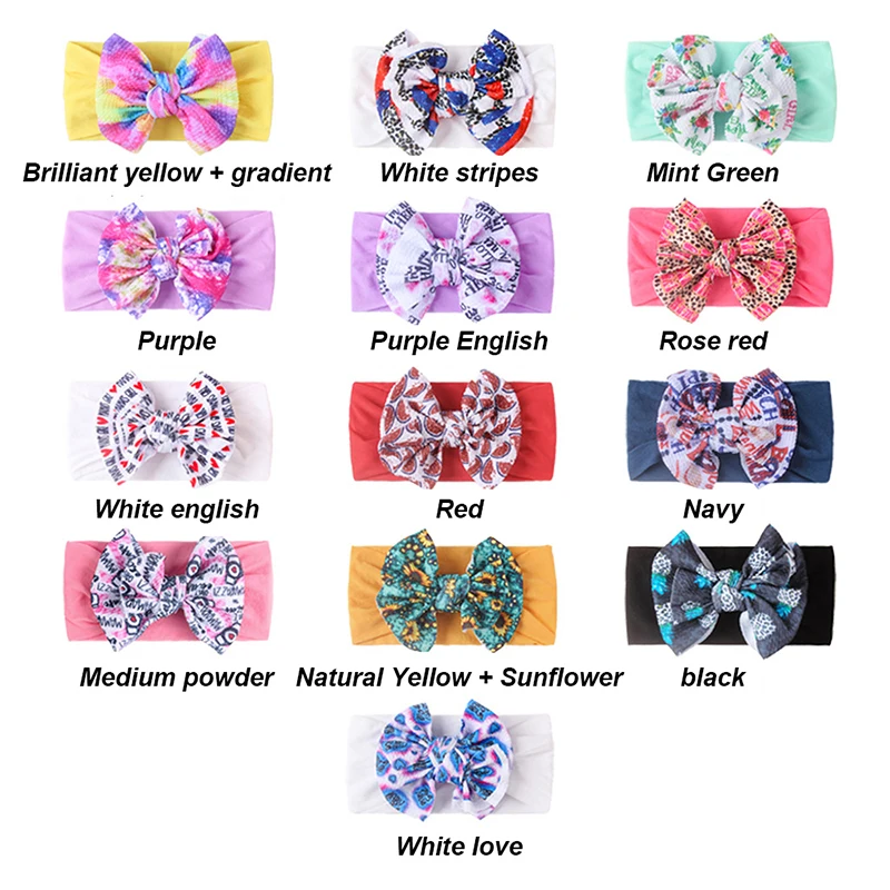 

Baby Headband For Child Bowknot Headwear Double-layer Turban For Kids Elastic Headwrap Baby Hair Accessories Kids Headwear