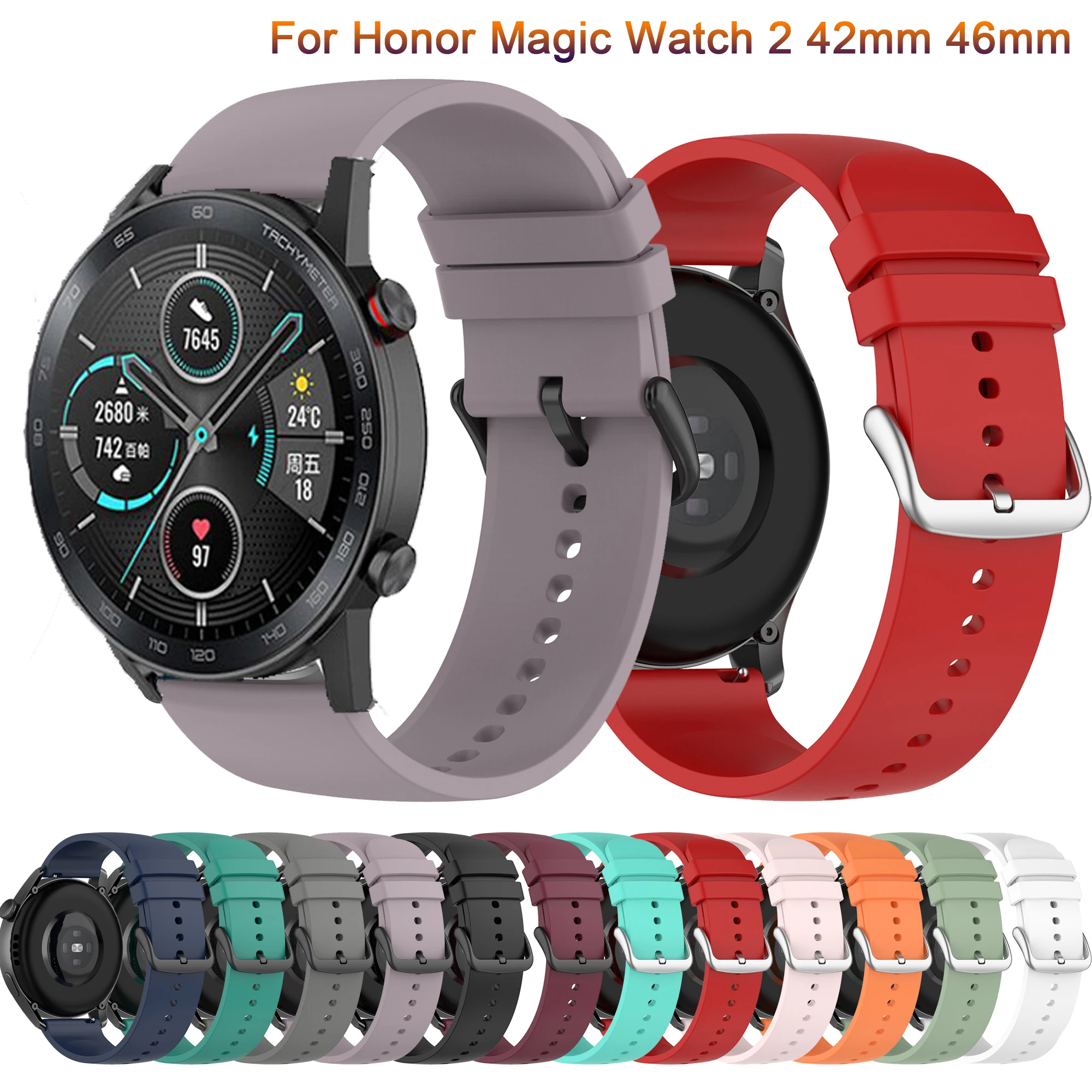 

22mm/20mm watch band for Huawei watch GT2 / samsung Gear S3 /active 2/Amazfit GTR for Huawei watch GT2 46mm 42mm silicone straps