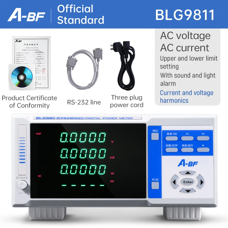 

A-BF High Precision Power Meter Digital Intelligent Electrical Parameter Tester AC DC 600V Analyzer Dynamometer Alarm