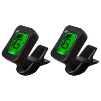 2pcs electric tuner guitar bass ukulele violin universal tuner lcd screen rotatable accurate tuning guitar accessories