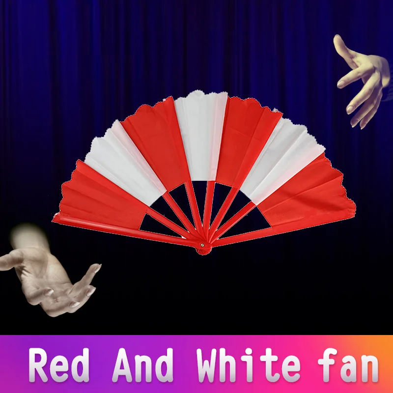 Red and White Сломанный веер сценический магический трюк Волшебные веера для волшебника с множеством цветов магический реквизит - Цвет: Red and White