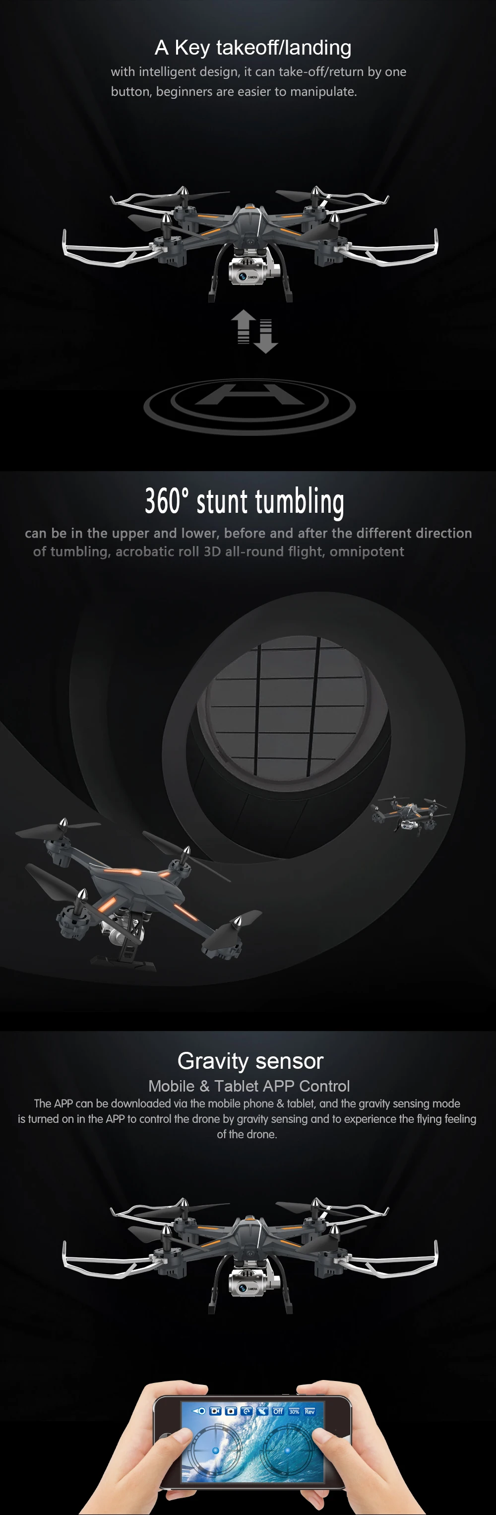 XYCQ-S5 WiFi FPV Drone with 1080P Wide-Angle HD Camera Live Video RC Quadcopter with Altitude Hold, Gravity Sensor Functi