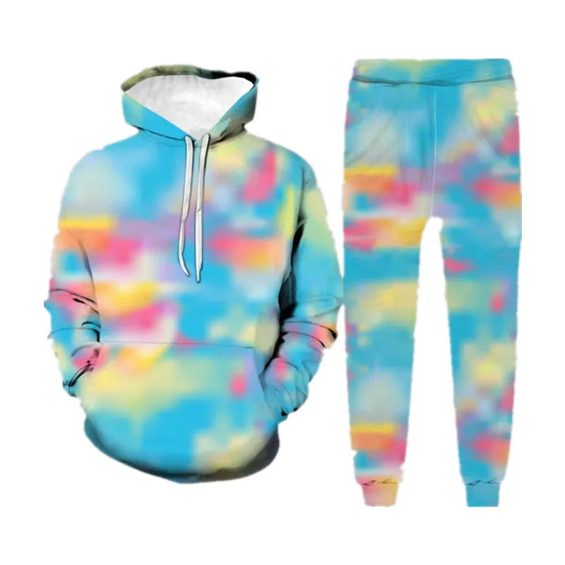 

Men's Hoodie Casual Set Comfortable Elastic Waist Camouflage Spray Printing Hedging Long Sleeve SetDo not Fade Men Clothing