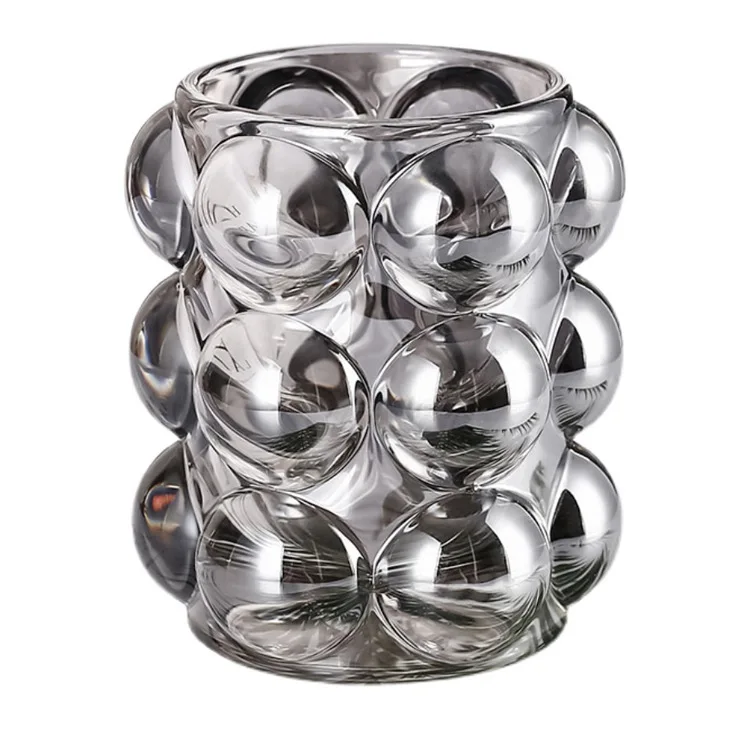 

240ML Multi-Purpose Transparent Thicken Glass Pen Holder Cosmetic Brush Desktop Storage Rack Bucket