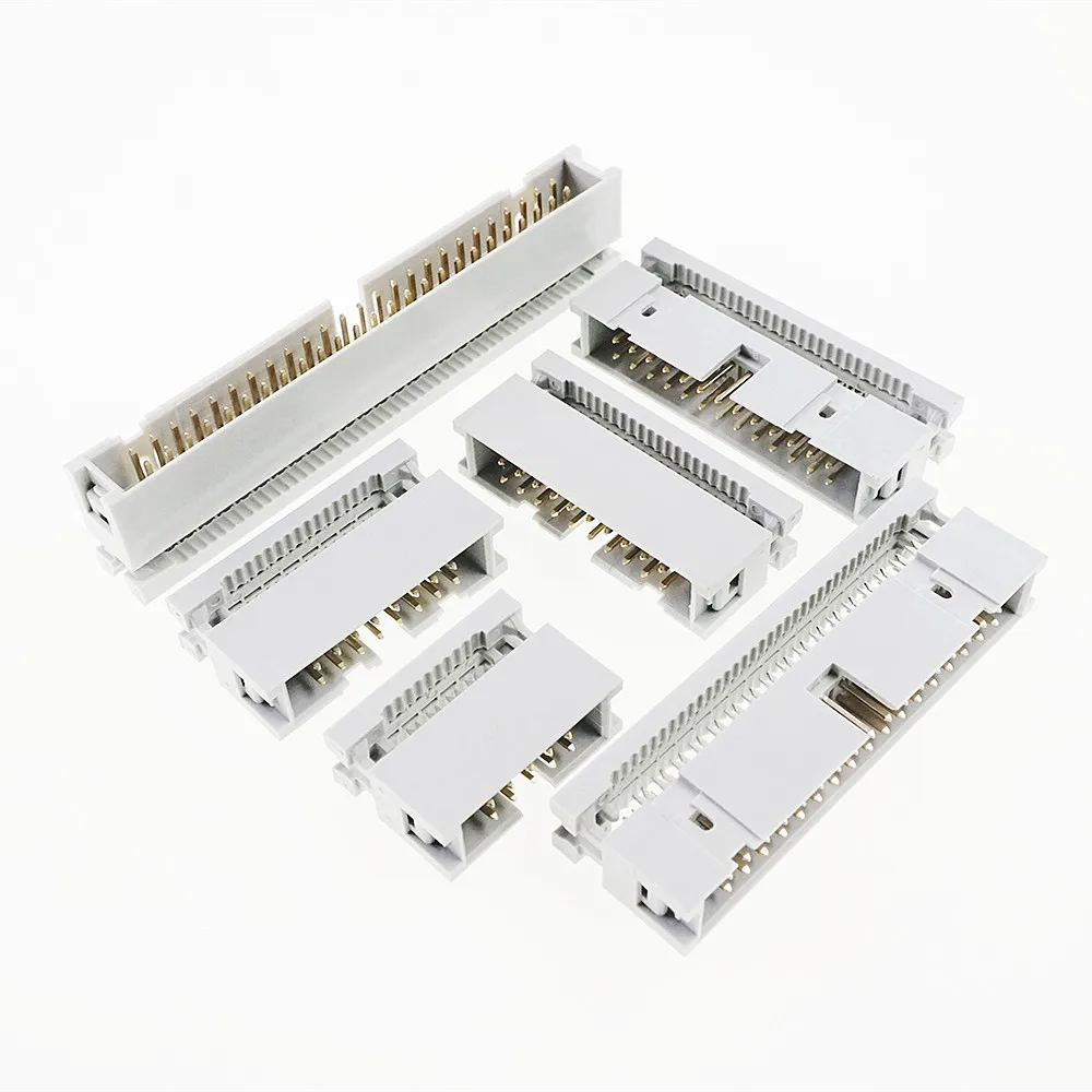 50 шт. IDC Box Header 0 10 &quot2 54 мм Шаг 6 Pin 8 12 14 16 18 20 24 26 30 34 40 60 64 штыревой плоский кабель 1 27 |