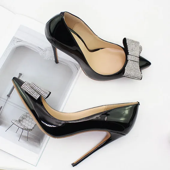 

Sapato Feminino Fashion Ladies Office Work High Heels Sexy Women Pointed Toe Pumps Shoes Nightclub Women Shoes Bow D025A