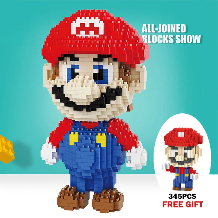 1350pc Mario Gift 1350 шт Супер Марио 3D Модели Строительные блоки алмазные мини-блоки DIY кирпичные развивающие кирпичные игрушки для детей детские подарки - Цвет: 1350pc Mario Gift