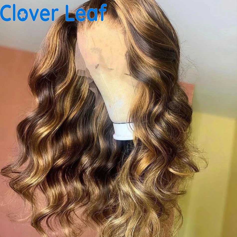 Хайлайтер парик Свободные волны на сетке передний 180% Remy бразильские