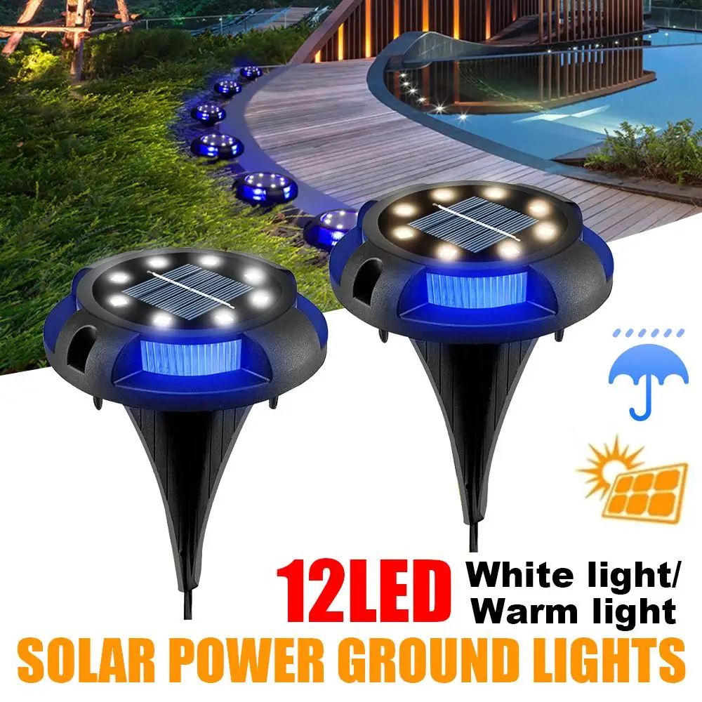 8 светодиодов наземная лампа светильник дисковый безопасность уличный садовый