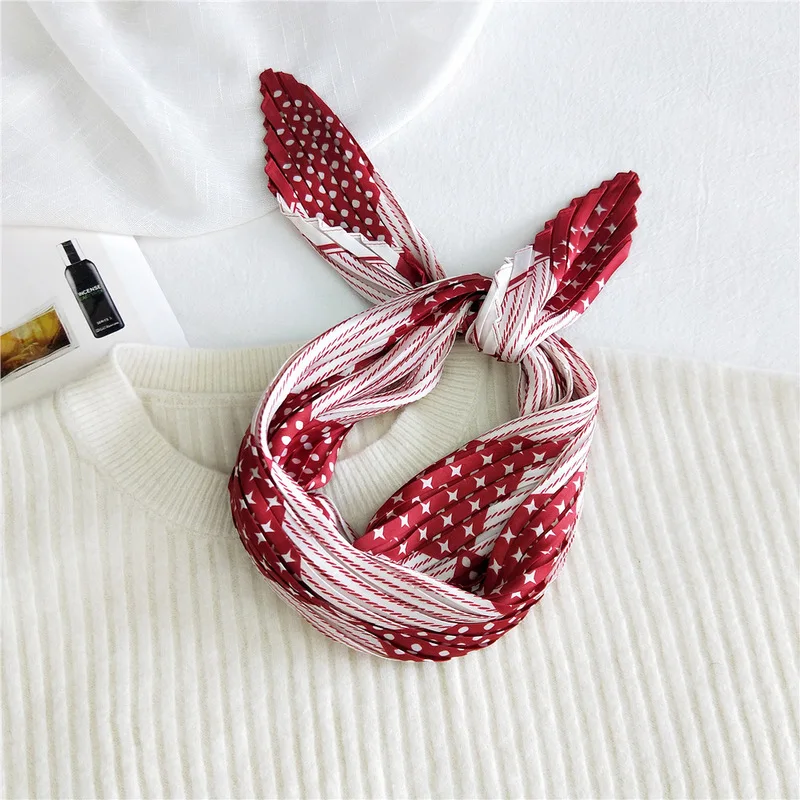 2021 дизайнерские шелковые плиссированные шарфы для женщин яркие цветные печать