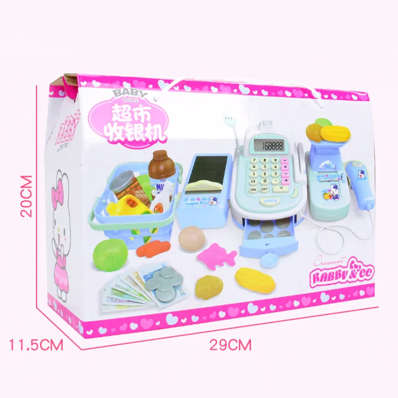 

Cash Register Machine Mini Supermarket Electronic Toy Pretend To Play Plastic Simulation Cash Register Kit