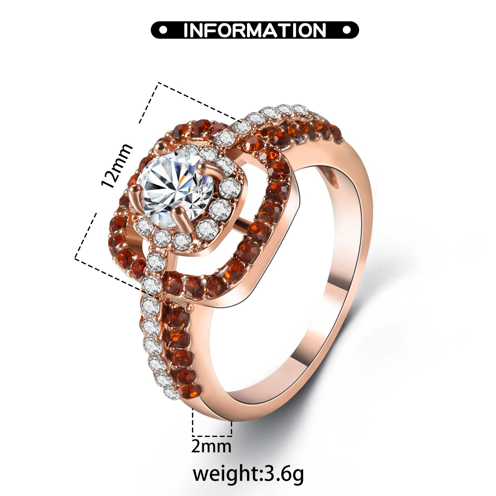 Beiver модные циркониевые кольца цвета шампанского для женщин свадебные украшения