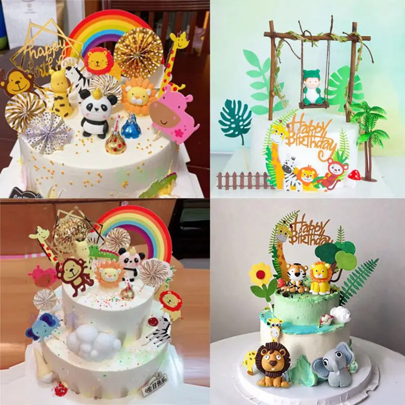

Zoo Animals Cake Topper Decor Birthday Cake Decor Jungle Animal Birthday Theme Forest Party Birthday Party Decor Kid Baby Shower