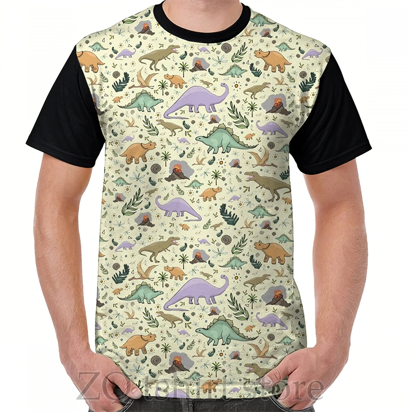 Футболка с рисунком динозавров мужские топы футболка для женщин Мужская