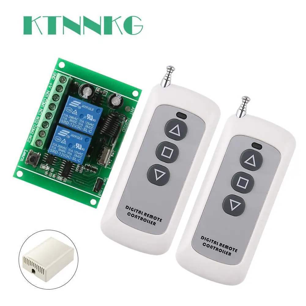 

433Mhz DC12V 2CH universal remote switch relay receiver can be used for motor forward and reverse rotation and stop function