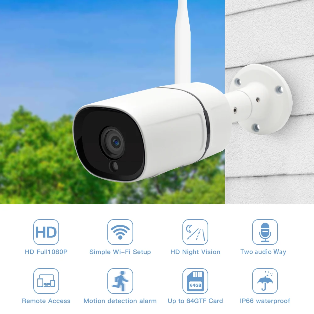 LOOSAFE IP камеры наблюдения Wifi Открытый 2MP 1080P сетевой монитор безопасности пуля