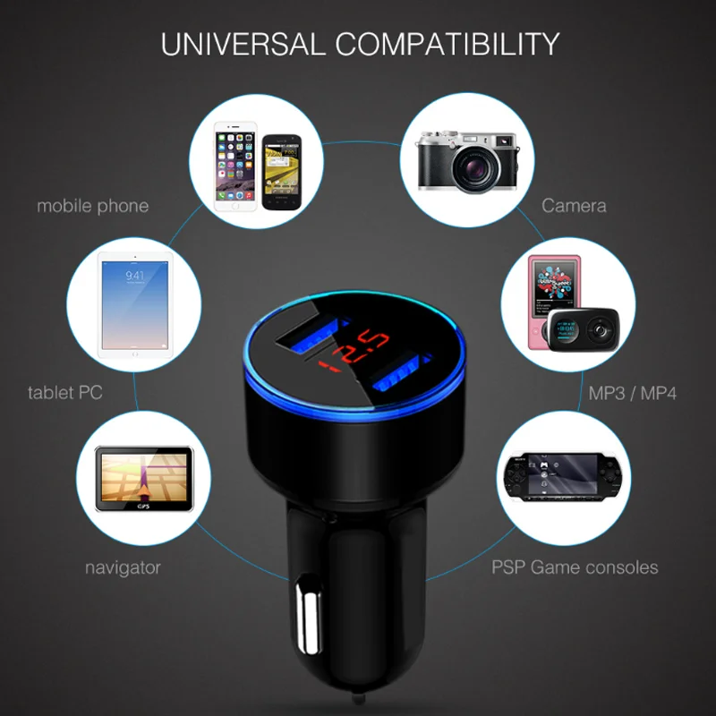 Автомобильное зарядное устройство с двумя USB-портами 5 В 3 А | Мобильные телефоны и