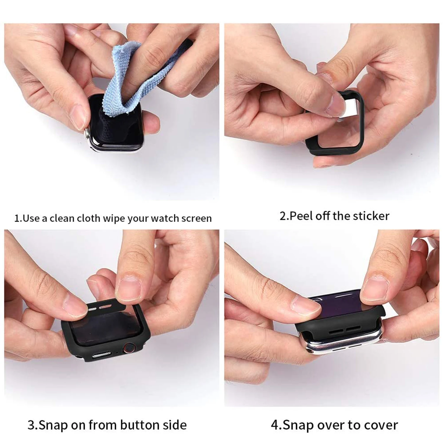 Glass+cover For Apple Watch 7 case 45mm 41mm iWatch case Accessorie PC bumper+Screen Protector Apple watch series 7 case