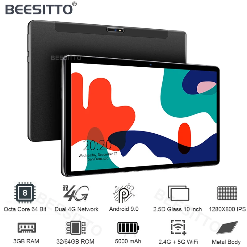Бесплатная доставка Планшеты Android 4G FDD LTE 9 0 пирог 64 Гб ROM 3 RAM Octa Core 5G Wifi GPS 10 дюймов