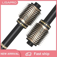 lisapro hot air brush 3 0 one step hair straightener brush hair dryer and styling tool black gold curler electric hair comb