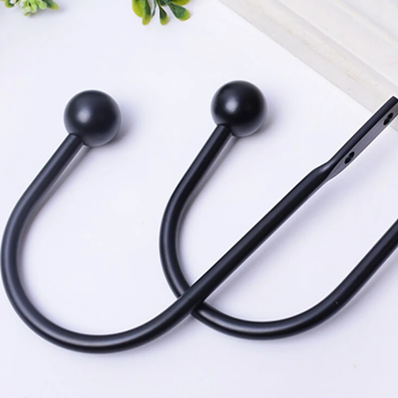 Large Curtain Hold Back Metal Tie Tassel Arm Hook Loop Holder U Shaped Round Window Wall Decoration Hanger | Дом и сад
