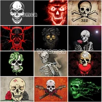 full square round drill diamond painting skull horror pictures 5d diy embroidery cross stitch kits mosaic wall decor