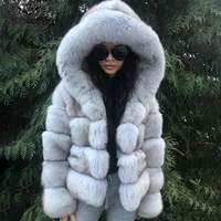 2022 fashion real fox fur jackets for women short natural whole skin fox fur coats with hood high qulaity fur coat luxury woman