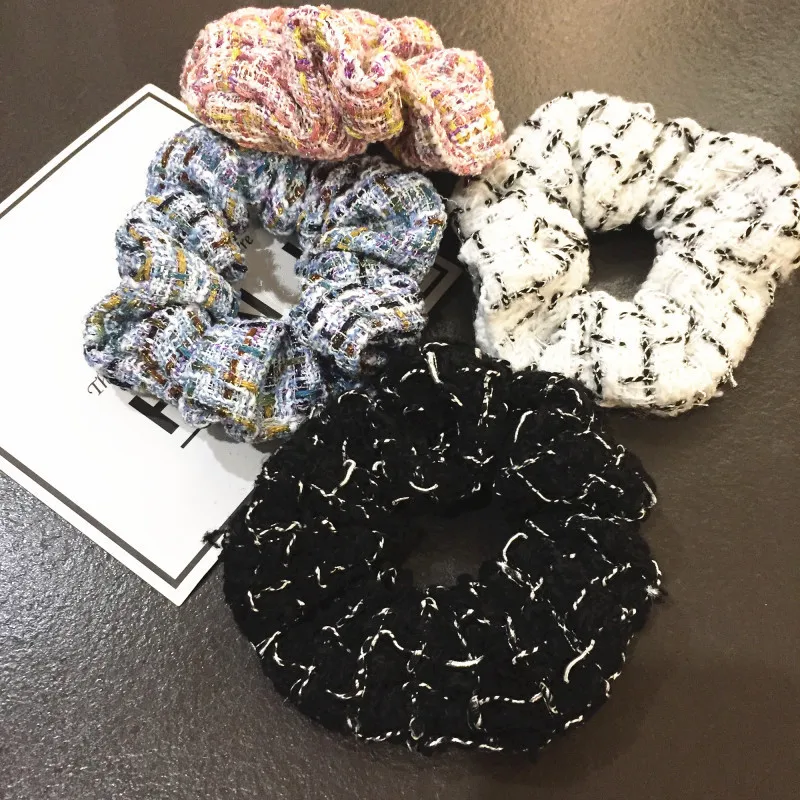 

Французские шерстяные полосатые Резинки ручной вязки, шерстяные повязки на голову, простые базовые эластичные повязки для волос, повязка д...