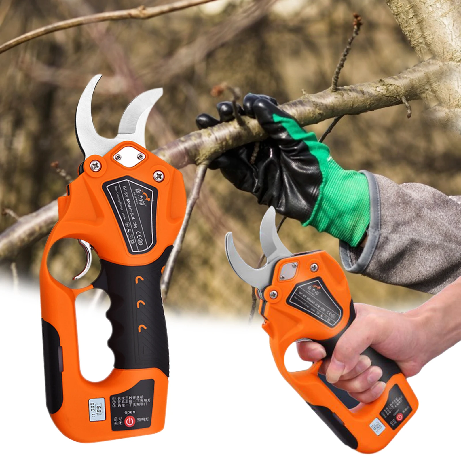 16.8/21V Cordless Pruner Lithium-ion Pruning Shear Efficient Fruit Tree Bonsai Pruning Electric Tree Branches Cutter Landscaping