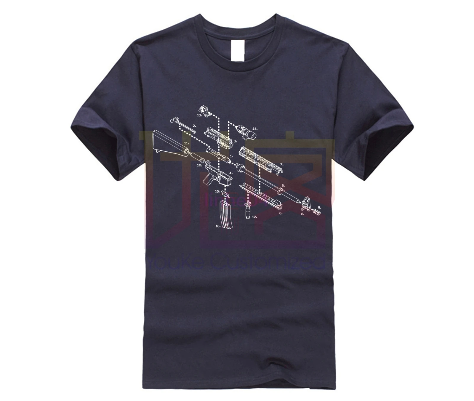 Футболка с изображением AR-15 оружия | Мужская одежда