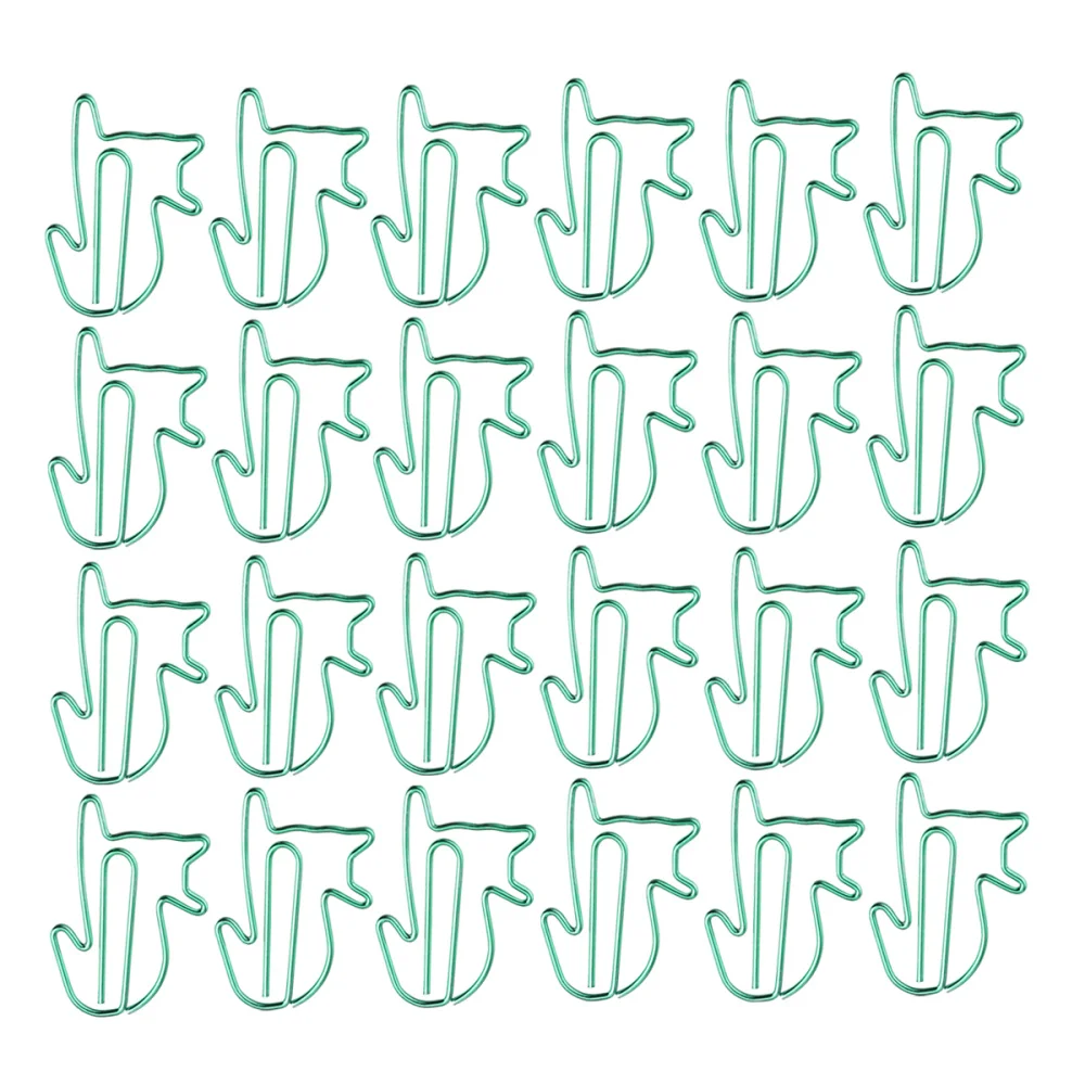 

24Pcs Lovely Cats Shaped Clips Paper Clips Creative Bookmarks Paper Needles Party Gift Office Hand Account Essentials(Green)