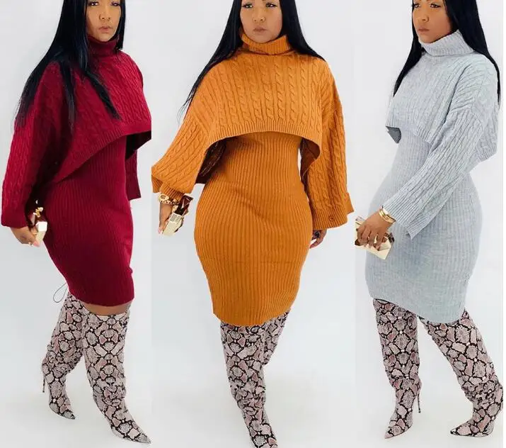 Модный свитер большого размера с высоким воротником зимняя одежда Женский