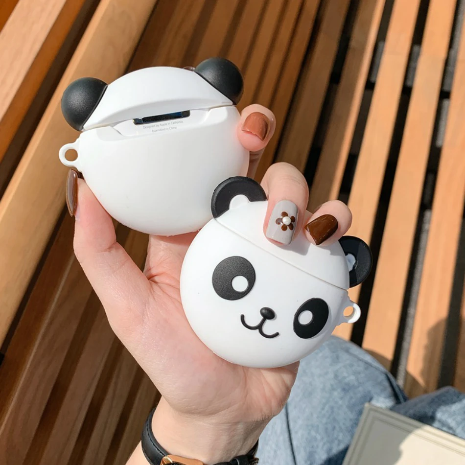 Чехол для наушников с объемным дельфином для Airpods 2, чехол с силиконовой пандой для Airpods, чехол для наушников, мышь для Earpods, наушники с кольцом