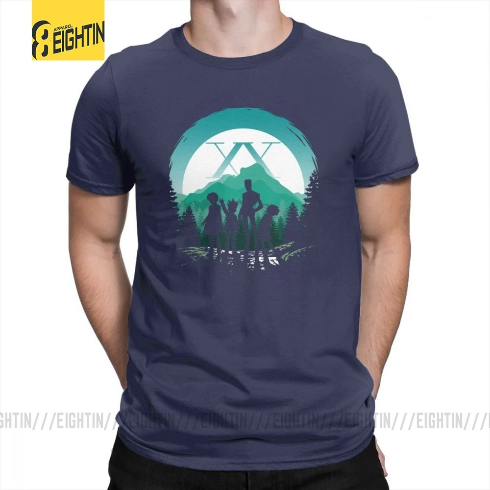 Hunter X Hunter T-Shirts Team Japanese Purified Cotton Novelty Tee Shirts Short-Sleeve T Shirt Male Simple Stylish Comic Plus - Цвет: Тёмно-синий