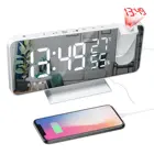 Цифровой проекционный будильник, электронные настольные часы с функцией повтора температуры и пробуждения, FM-радио, проектор времени