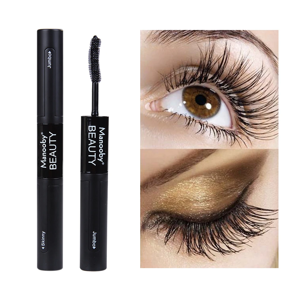 Manooby 4D Тушь для ресниц жидкая черная Толстая длина неглазные ресницы инструмент