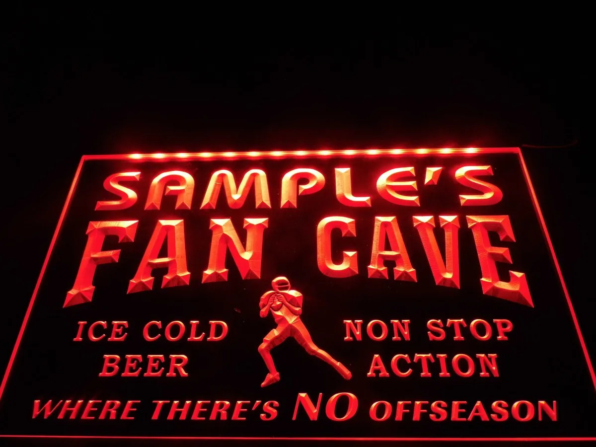 Tm065 Футбольная пещера бар пивные светодиодные неоновые световые знаки с именем