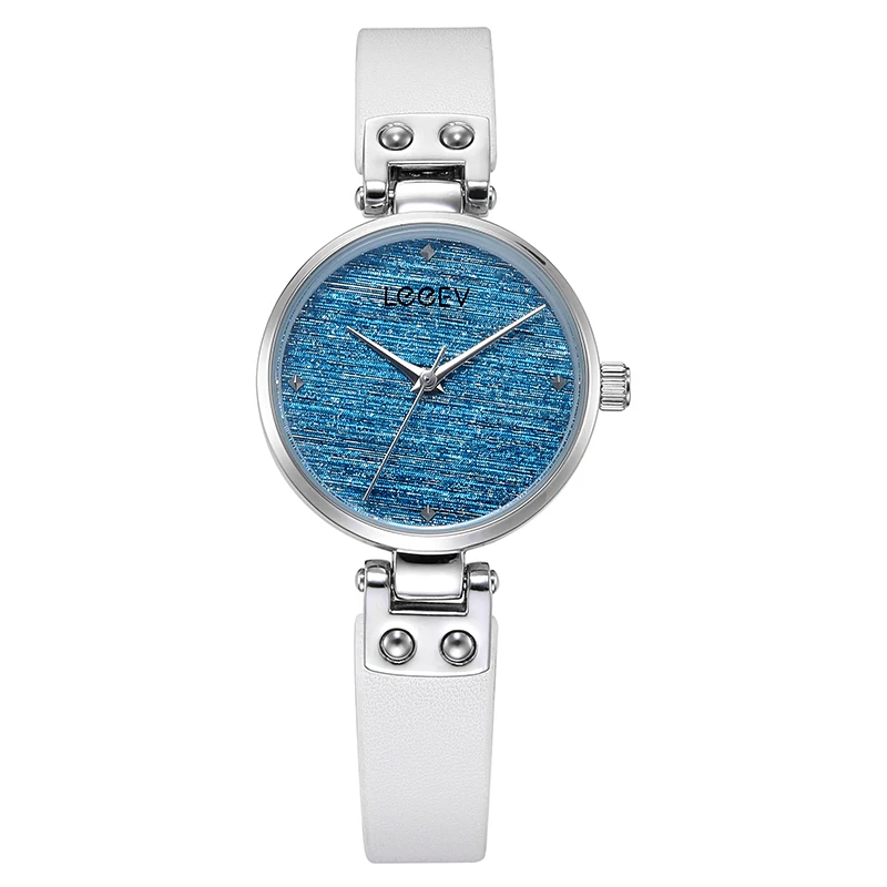 Часы LeeEv женские кварцевые повседневные аналоговые с кожаным ремешком подарок