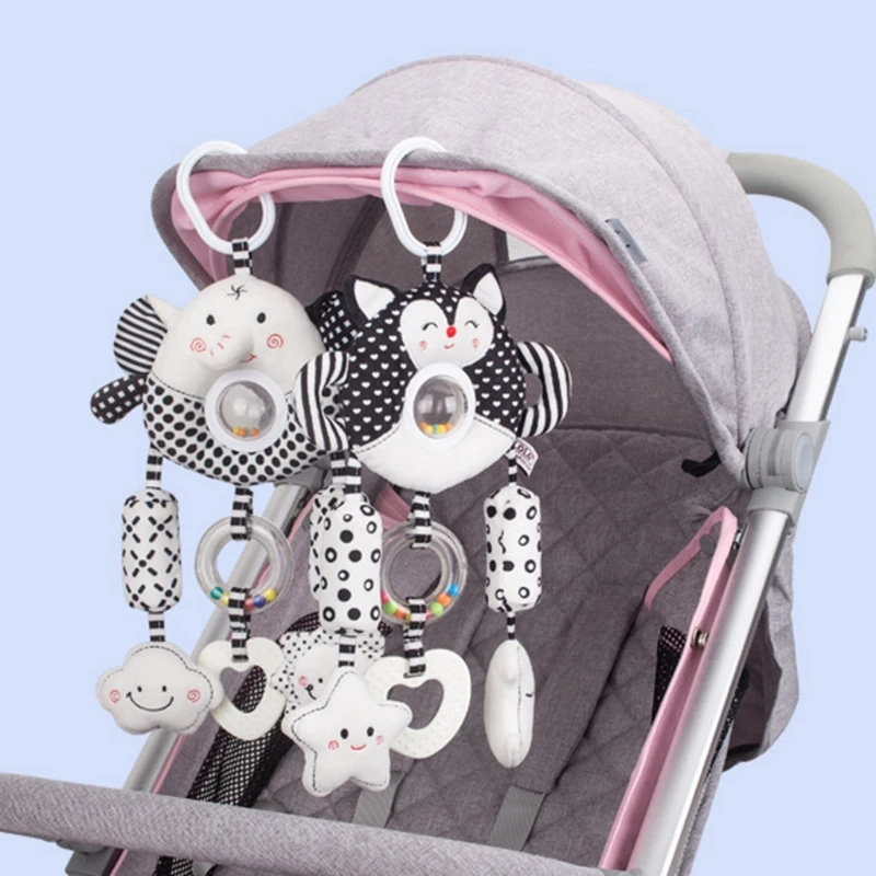 

Baby Stroller Rattle Toy Pushchair Pram Pendant Bed Bell Cartoon Animal Doll Infants Crib Sensory Toys