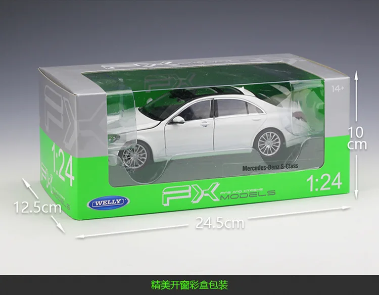 

WELLY 1:24 Mercedes Benz S-Class Alloy Luxury Vehicle Diecast Pull Back Cars Model Toy Collection Xmas Gift
