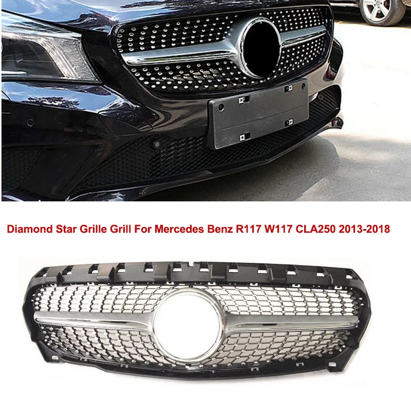 Передняя решетка верхний гриль бампер Пластик для Mercedes Benz R117 W117 CLA250 2013 2014 2015