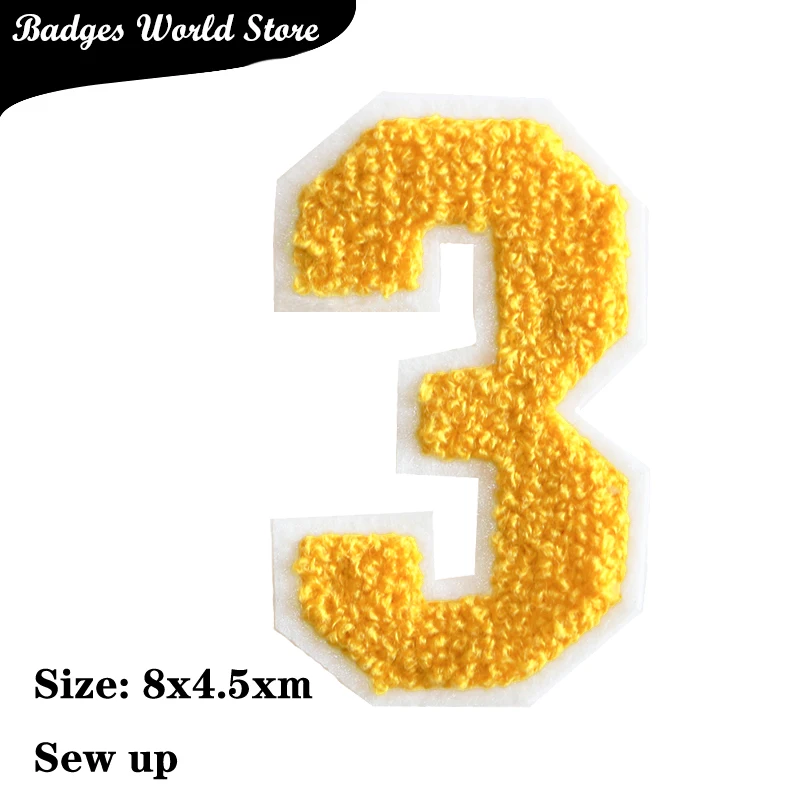 2 Pcs Various Arabic numerals sequin Towel embroidery icon Iron on Patch for Clothing DIY Strip Patchwork Stickers Custom Badges | Дом и сад