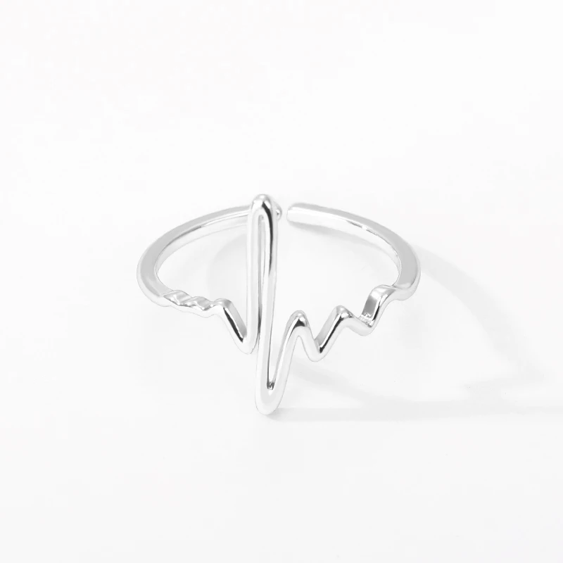 Женское кольцо в форме волны регулируемое из нержавеющей стали Пляжная