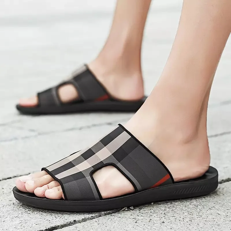 Модные Дизайнерские мужские тапочки WEH 2020 наружная одежда кожаные сандалии