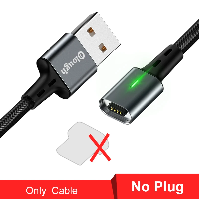 gray cable No plug Elough Магнитный зарядный кабель для iphone кабель Micro usb type c кабель для HUAWEI P30 Магнитный кабель быстрое зарядное устройство USB C провод для передачи данных - Цвет: gray cable No plug