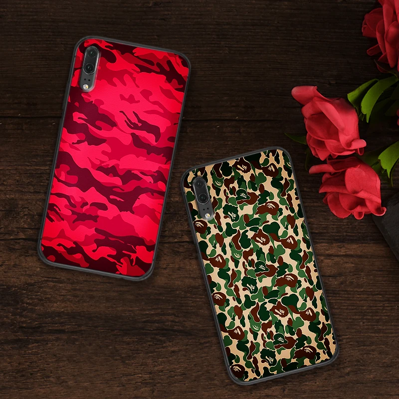 Роскошный Камуфляжный черный чехол для huawei P Smart Z 2018 P20 Pro P8 P9 Mini P10 2019 P30 LITE |