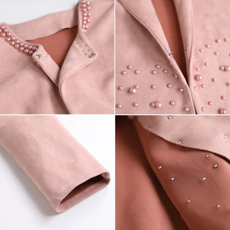 

Winter and autumn women coats and jackets 2019 Spliced Zippers Rivet Beading velvet Solid Slim plus size 4XL female jacket 0460